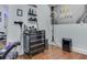 On site barber shop with barber's chair, tool chest, and lighting at 2903 Edenshire Way # 103, Kissimmee, FL 34746
