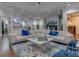 Inviting lobby featuring a comfortable white sectional, blue accents, and stylish coffee table at 2903 Edenshire Way # 103, Kissimmee, FL 34746