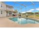 Relaxing screened-in pool with an outdoor kitchen and spacious seating area, perfect for entertaining at 3255 Tucker Ave, St Cloud, FL 34772