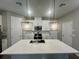 Modern kitchen featuring a large island, stainless steel appliances, stylish pendant lighting, and ample counter space at 12253 S Bracco St, Winter Garden, FL 34787