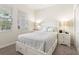 This guest bedroom has carpet floors, two sunny windows, and crisp white decor at 1443 Bunker Dr, Davenport, FL 33836