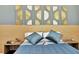 Modern bedroom showcasing a stylish bed with decorative wall art and side tables at 19182 Seaview St, Orlando, FL 32833
