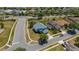 Expansive aerial view of a home in a quiet suburban neighborhood featuring manicured lawns and mature trees at 2764 Patrician Cir, Kissimmee, FL 34746
