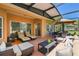 Inviting screened-in lanai with lounge chairs, an outdoor sofa, and ample seating space at 523 Shell Creek St, Poinciana, FL 34759