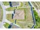 Detailed aerial perspective of a home's roof and yard, nestled between others in a well-maintained residential area at 53 Zinnia E Ln, Kissimmee, FL 34759