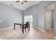 Bright dining space with vaulted ceilings and a large window at 53 Zinnia E Ln, Kissimmee, FL 34759