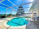 Sparkling pool and jacuzzi surrounded by screened-in patio, offering a perfect outdoor retreat at 1930 Knollcrest Dr, Clermont, FL 34711
