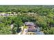 Aerial view showcases this home nestled in a lush, green landscape with a private backyard pool at 2074 King Richards Ct, Orange City, FL 32763