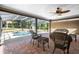 Outdoor patio area with comfortable seating, perfect for relaxation and enjoying the view of the pool at 2074 King Richards Ct, Orange City, FL 32763