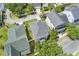 Aerial view of the home with gray roof, fenced yard, and neighboring homes at 212 Ficus St, Celebration, FL 34747