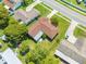 Aerial view of the home and its proximity to neighborhood streets at 2430 Mill Run Blvd, Kissimmee, FL 34744