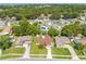 Wide aerial view of a residential neighborhood with mature trees, well-maintained lawns and various house styles at 2430 Mill Run Blvd, Kissimmee, FL 34744