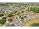 Beautiful aerial view of a residential neighborhood with houses surrounding a tranquil lake at 5365 Dahlia Reserve Dr, Kissimmee, FL 34758