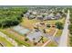 Community park featuring a tennis court, playground, parking area, and picnic pavilion at 5365 Dahlia Reserve Dr, Kissimmee, FL 34758