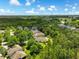 Expansive aerial view of a neighborhood surrounded by lush greenery, offering a serene and secluded living environment at 6886 Sundrop St, Harmony, FL 34773