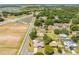 Aerial view of residential area, house has a large lot and is near community fields at 1594 Frances St, Kissimmee, FL 34744