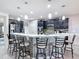 Modern kitchen featuring a spacious island with seating and dark cabinetry at 238 Granada Ave, Davenport, FL 33837