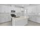 Modern kitchen featuring white cabinets, a center island with a sink, and stainless steel appliances at 3773 Deer Ridge Dr, Mount Dora, FL 32757