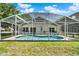 Charming screened-in pool area with ample seating, ideal for entertaining and relaxation at 550 Castlemain Cir, Davenport, FL 33897