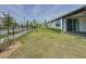 Spacious backyard with lush green grass, privacy fence, and manicured landscaping at 6514 Barnstorm Way, St Cloud, FL 34771