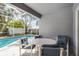 Inviting screened-in pool area with comfortable seating, perfect for relaxation and outdoor enjoyment at 829 Clear Creek Cir, Clermont, FL 34714