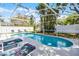 Beautiful screened-in pool with lush landscaping offering a private and serene outdoor retreat at 829 Clear Creek Cir, Clermont, FL 34714