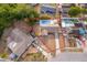 Aerial view outlining property boundaries, showcasing the home, pool area, and surrounding neighborhood at 1007 Maya Ave, Orlando, FL 32822