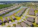 An aerial view points to a home nestled in a peaceful lakeside community, offering stunning water views at 1014 Umbria Dr, Kissimmee, FL 34759