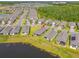 An aerial photograph shows a modern house with an arrow, highlighting its location in a serene lakeside community at 1014 Umbria Dr, Kissimmee, FL 34759