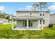 The backyard of the property including a covered patio area at 1067 Cloud Ridge Ct, Mount Dora, FL 32757