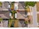 Aerial view of home with a pool, landscaped yard, and perimeter outlined in red at 153 Pine Isle Dr, Sanford, FL 32773