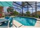 Enjoy a screened-in pool area with ample seating, perfect for outdoor relaxation and entertainment at 239 King George Dr, Davenport, FL 33837