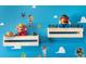 Close up of custom shelving and Toy Story-themed decor in a living room at 308 Yellow Snapdragon Dr, Davenport, FL 33837