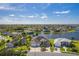 Scenic aerial view of a lakeside community showcasing well-maintained homes and lush surroundings at 3181 Bayview Ln, St Cloud, FL 34772