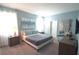 Stylish bedroom with modern decor, including a bed, armchair, and mounted television at 9042 Stinger Dr, Davenport, FL 33896