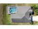 An aerial shot of the home's screened-in pool and patio area with jacuzzi at 925 Montana Ave, Davenport, FL 33897