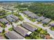 Scenic aerial view of a neighborhood with lush greenery, ponds, and well-spaced homes at 105 Palazzo Ln, Kissimmee, FL 34759
