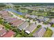 An aerial shot of beautiful homes with a pond and lush greenery in a well-planned community at 105 Palazzo Ln, Kissimmee, FL 34759