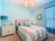 Serene bedroom featuring a cozy bed, seashell decor and nautical theme at 105 Palazzo Ln, Kissimmee, FL 34759