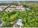 An aerial view of a condo community nestled among trees, featuring a pool and lush landscaping at 1231 Wright Cir # 108, Kissimmee, FL 34747