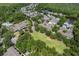 Aerial view of a neighborhood surrounded by trees with a community pool at 1303 Artisan E Ave, Celebration, FL 34747