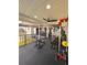 A complete home gym overlooking the lake view with workout equipment and weightlifting station at 1407 Water Lilly Ln, Kissimmee, FL 34744