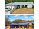 Split image of light blue home and a home with a well manicured lawn and metal roof at 1849 Kings Point Blvd, Kissimmee, FL 34744