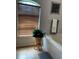 Bright bathroom showcasing a bathtub with decorative tile, a large window, and a potted plant for added elegance at 1920 Triumfo Cir, Kissimmee, FL 34744