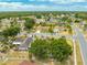 A charming suburban neighborhood showcases well-maintained homes with lush green lawns and tree-filled landscapes from an aerial view at 3160 Santa Cruz Dr, Kissimmee, FL 34746