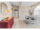 Dining room with chandelier, large window and view of the living area at 3256 Countryside View Dr, St Cloud, FL 34772