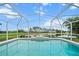 Large screened-in pool, perfect for relaxing and enjoying the scenic views of the lake and trees at 3256 Countryside View Dr, St Cloud, FL 34772