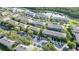 An aerial view shows a neighborhood with trees, parking spaces and a lake at 3426 Wilshire Way Rd # 189, Orlando, FL 32829