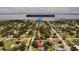 Aerial view of the neighborhood showcasing the home's proximity to St. Cloud Lakefront Park & Marina at 415 Florida Ave, St Cloud, FL 34769