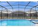 Screened-in swimming pool with crystal-clear water and a spacious deck area at 4473 Kaipo Rd, Davenport, FL 33897